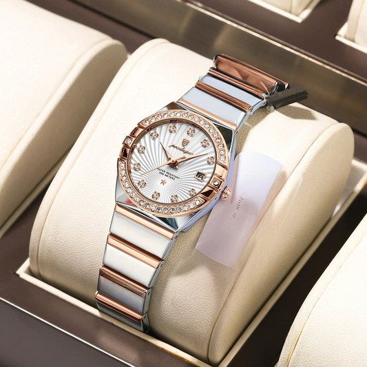 POEDAGAR Luxury Woman Wristwatch Waterproof Luminous Date Stainless Steel Watch For Ladies High Quality Quartz Women Watches+box